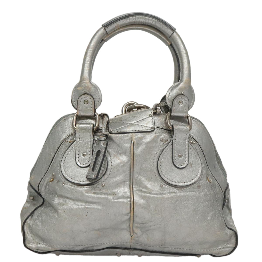 Chloe Paddington Hand Bag Leather Silver Gold am7386