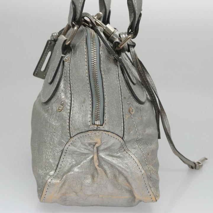 Chloe Paddington Hand Bag Leather Silver Gold am7386