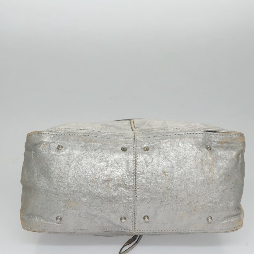 Chloe Paddington Hand Bag Leather Silver Gold am7386