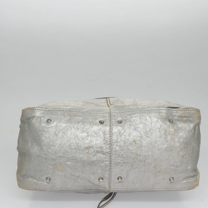 Chloe Paddington Hand Bag Leather Silver Gold am7386