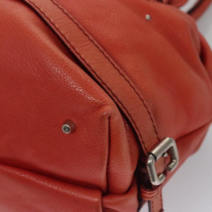 Chloe Paddington Hand Bag Leather Red Gold Silver am7388