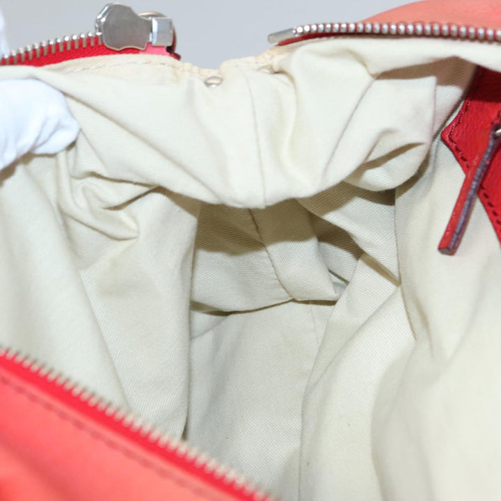 Chloe Paddington Hand Bag Leather Red Gold Silver am7388