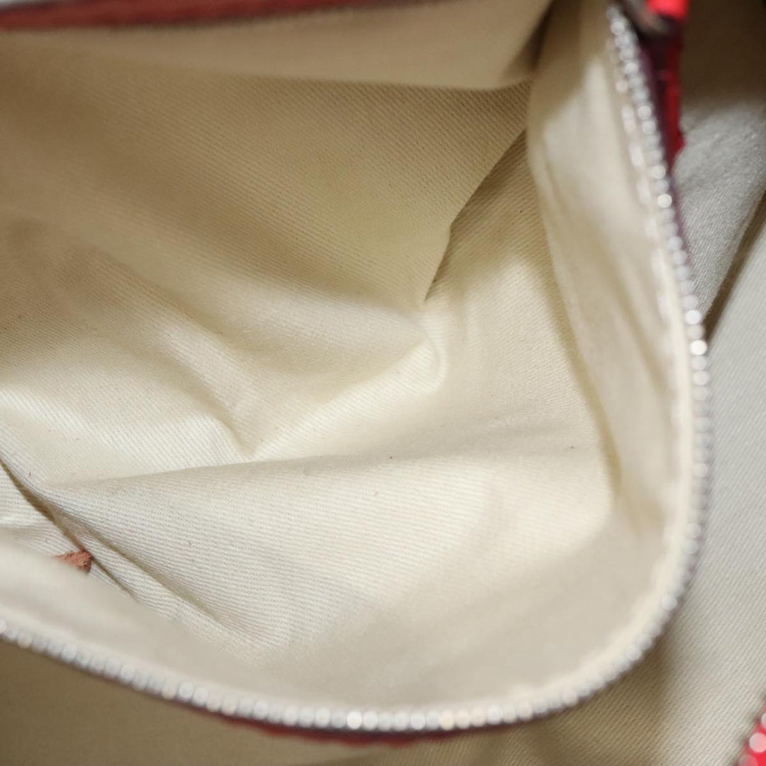 Chloe Paddington Hand Bag Leather Red Gold Silver am7388