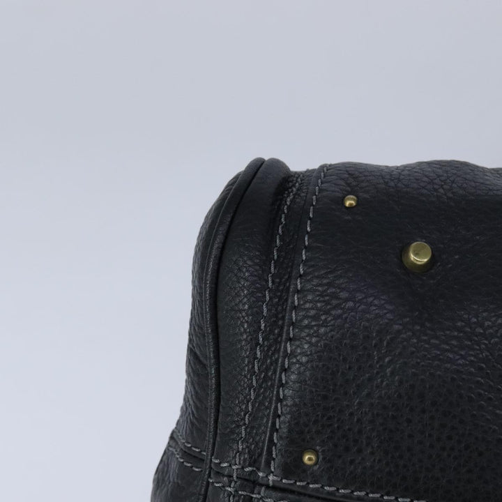 Chloe Paddington Hand Bag Leather Black Gold Silver am7417A