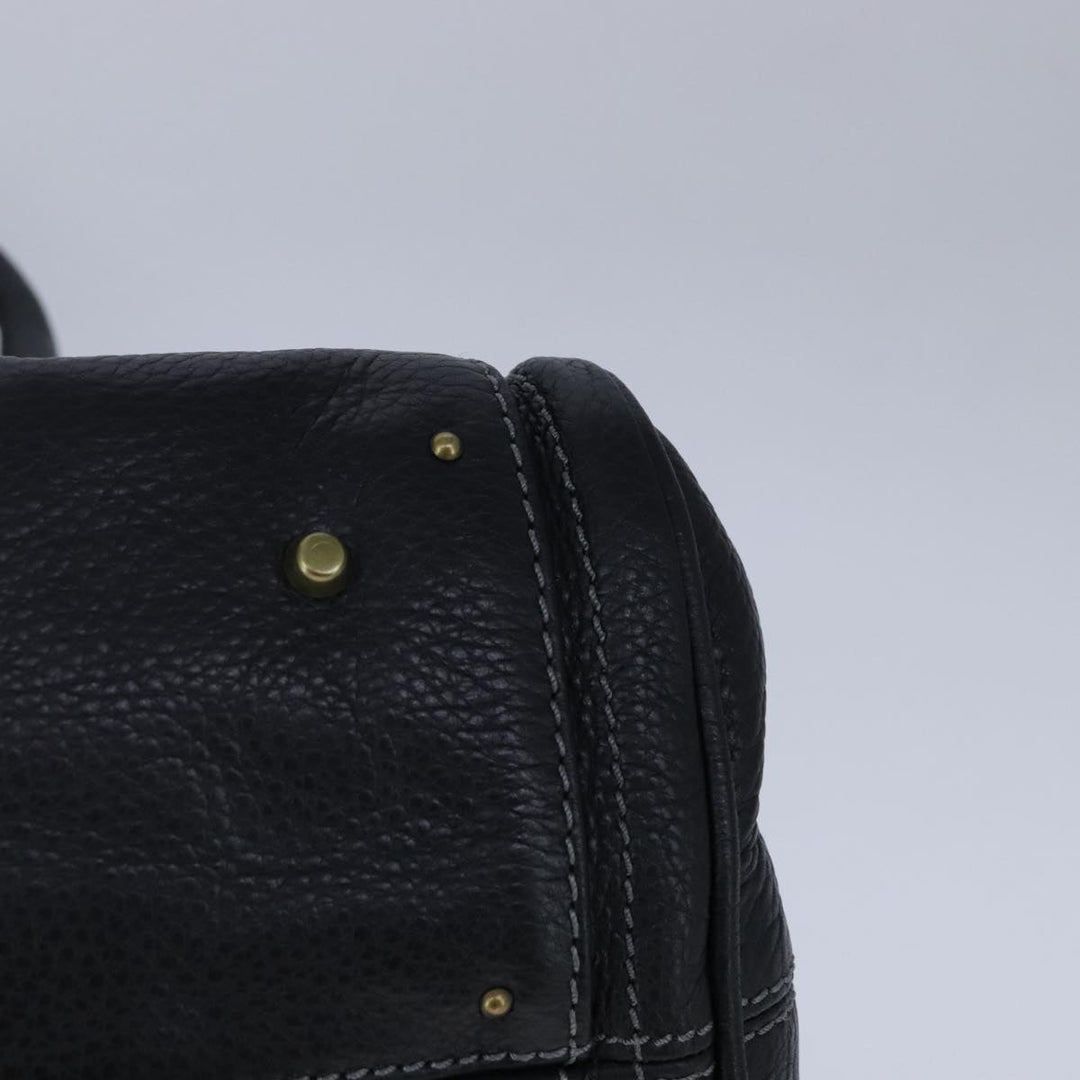 Chloe Paddington Hand Bag Leather Black Gold Silver am7417A