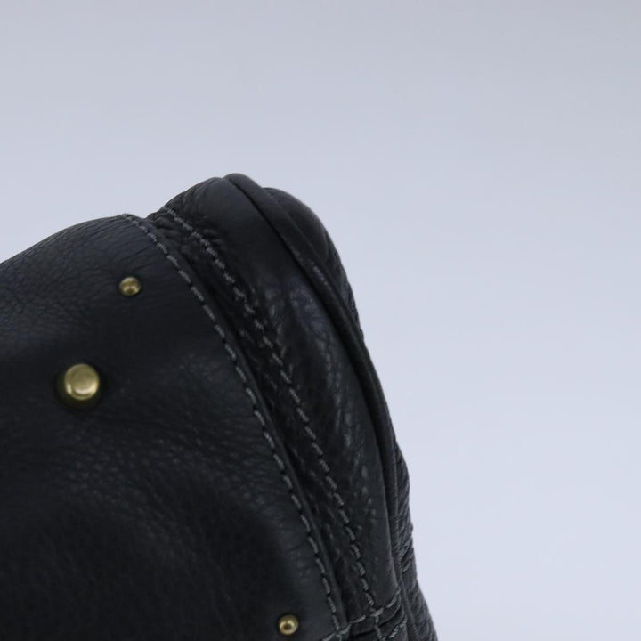 Chloe Paddington Hand Bag Leather Black Gold Silver am7417A