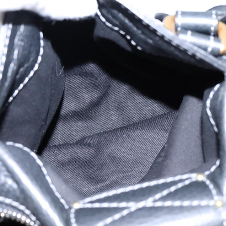 Chloe Paddington Hand Bag Leather Black Gold Silver am7417A