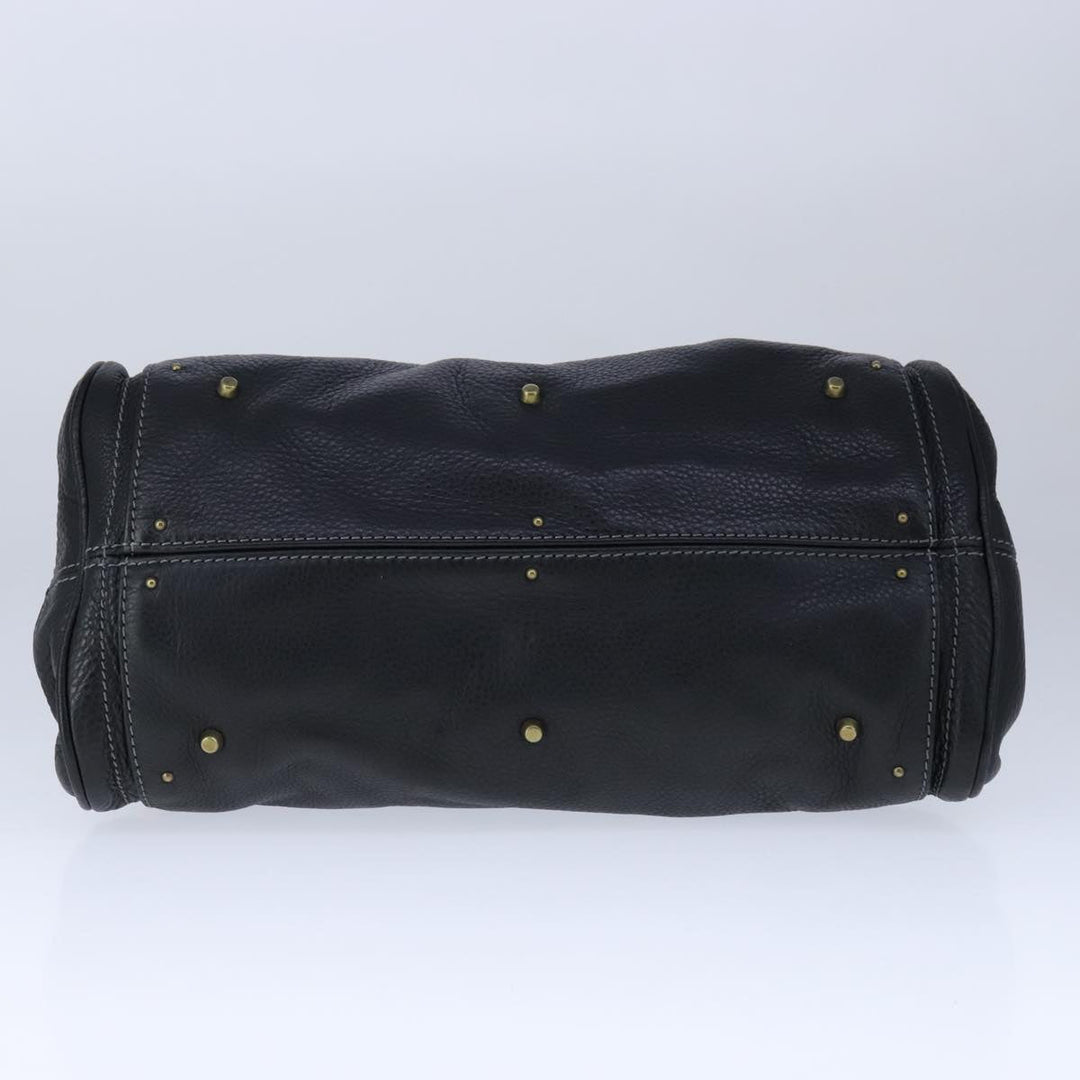 Chloe Paddington Hand Bag Leather Black Gold Silver am7417A