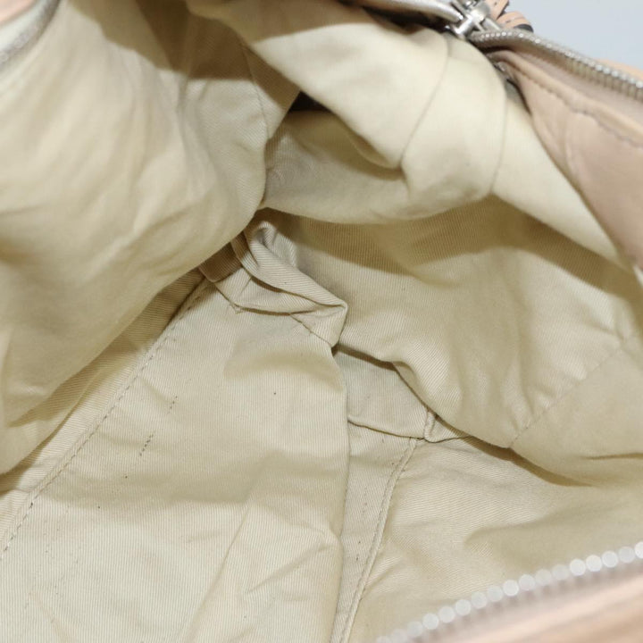 Chloe Paddington Hand Bag Leather Beige Gold Silver am7418