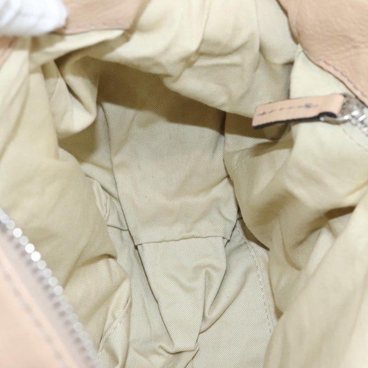 Chloe Paddington Hand Bag Leather Beige Gold Silver am7418