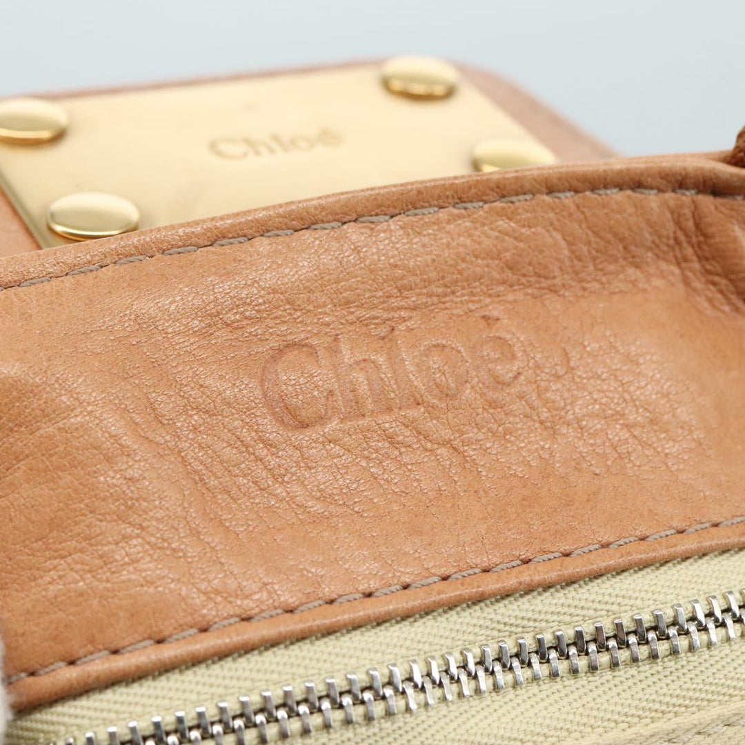 Chloe Paddington Hand Bag Leather Brown Gold Silver am7421