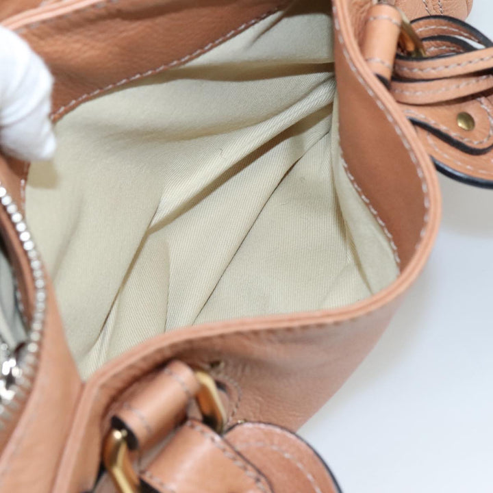 Chloe Paddington Hand Bag Leather Brown Gold Silver am7421