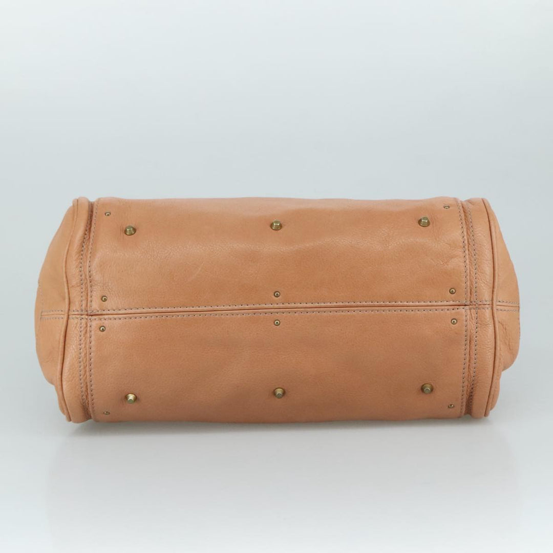 Chloe Paddington Hand Bag Leather Brown Gold Silver am7421