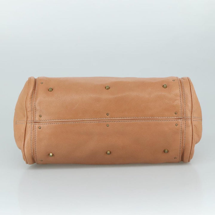Chloe Paddington Hand Bag Leather Brown Gold Silver am7421