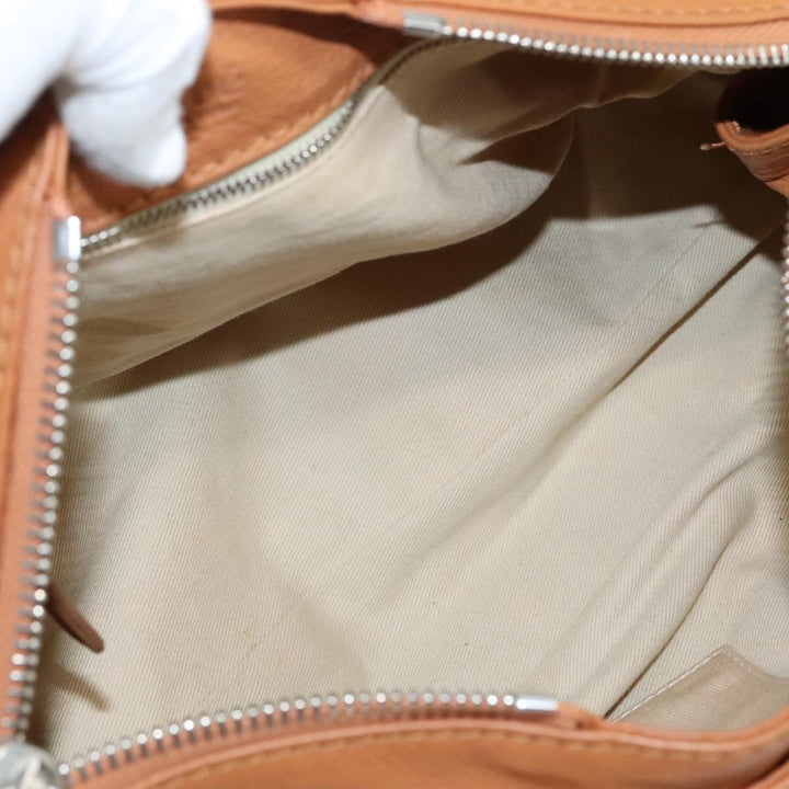 Chloe Paddington Hand Bag Leather Brown Gold Silver am7423