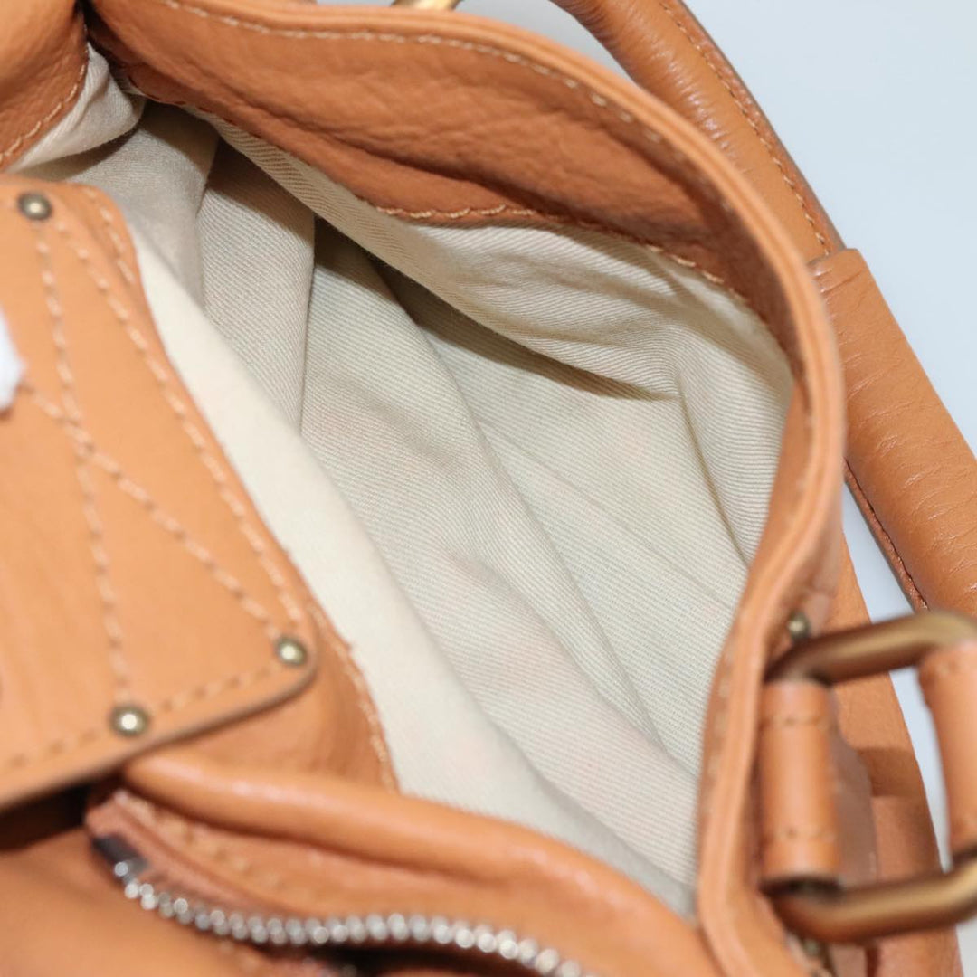 Chloe Paddington Hand Bag Leather Brown Gold Silver am7423