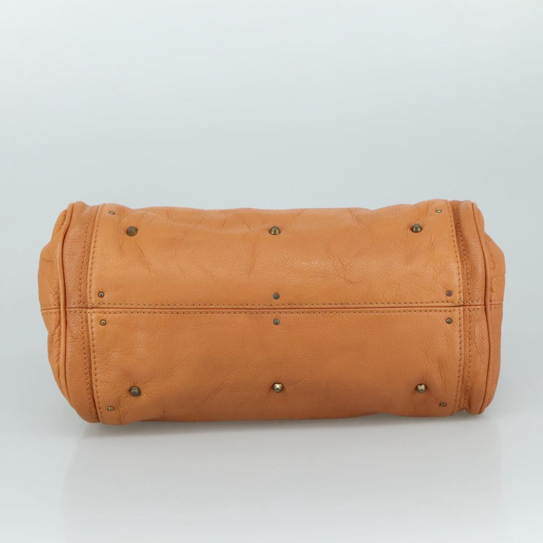 Chloe Paddington Hand Bag Leather Brown Gold Silver am7423