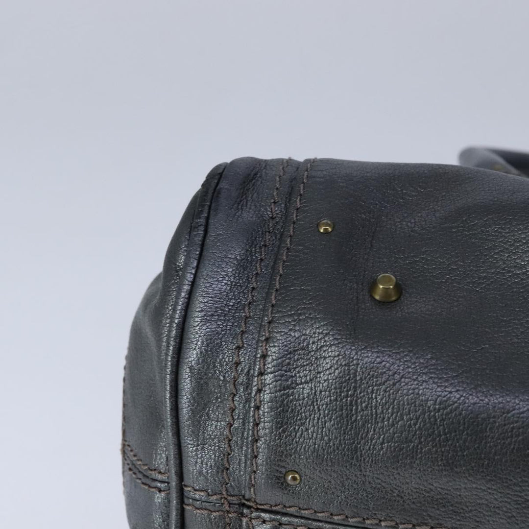 Chloe Paddington Hand Bag Leather Gunmetal am7424
