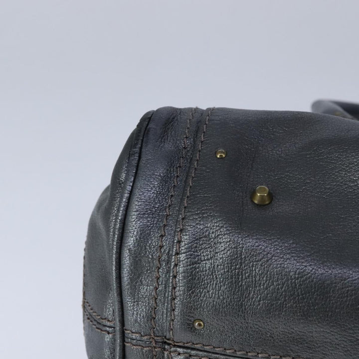 Chloe Paddington Hand Bag Leather Gunmetal am7424