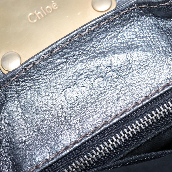 Chloe Paddington Hand Bag Leather Gunmetal am7424