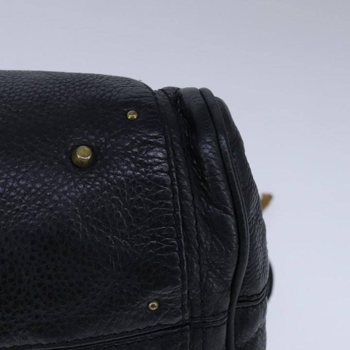 Chloe Paddington Hand Bag Leather Black Gold Silver am7425