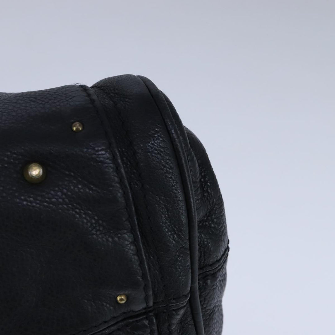 Chloe Paddington Hand Bag Leather Black Gold Silver am7425