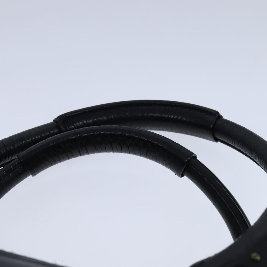Chloe Paddington Hand Bag Leather Black Gold Silver am7425
