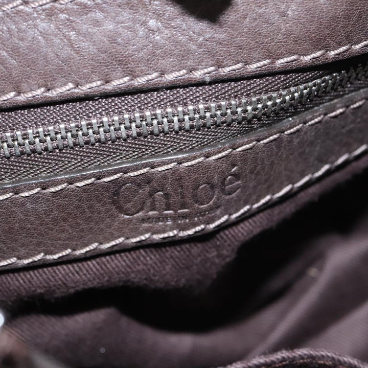 Chloe Paddington Mini Hand Bag Leather Dark Brown Gold Silver am7426