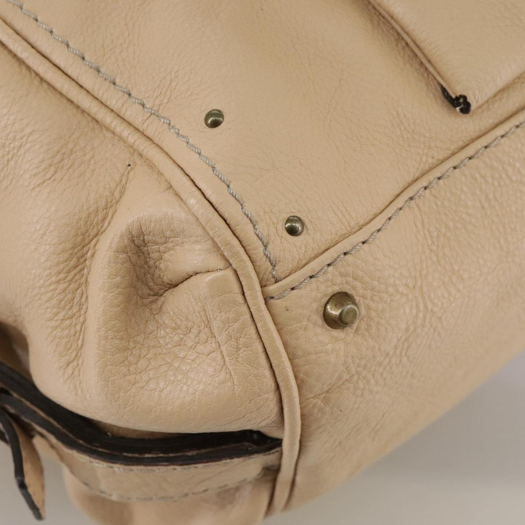Chloe Paddington Hand Bag Leather Beige Silver am7427