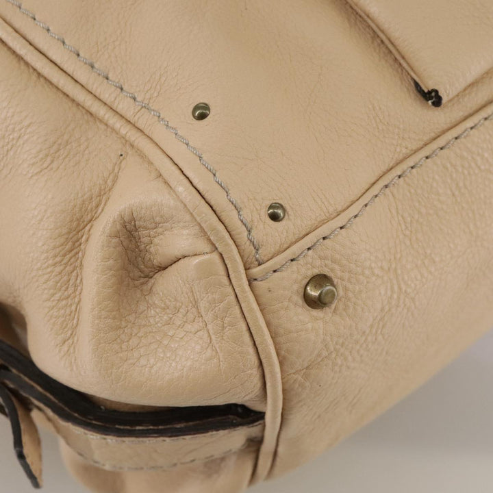 Chloe Paddington Hand Bag Leather Beige Silver am7427
