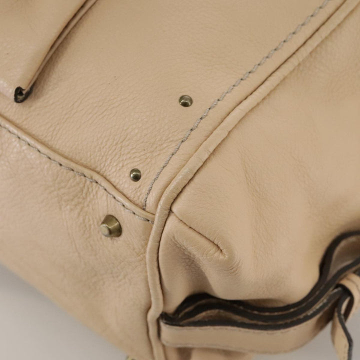 Chloe Paddington Hand Bag Leather Beige Silver am7427