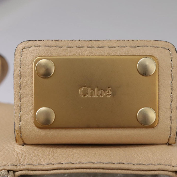 Chloe Paddington Hand Bag Leather Beige Silver am7427