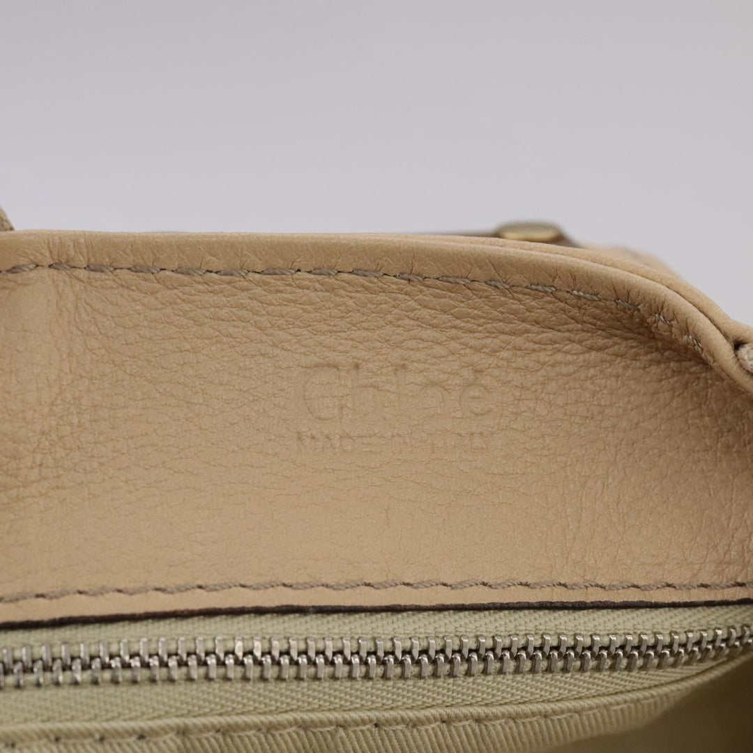 Chloe Paddington Hand Bag Leather Beige Silver am7427