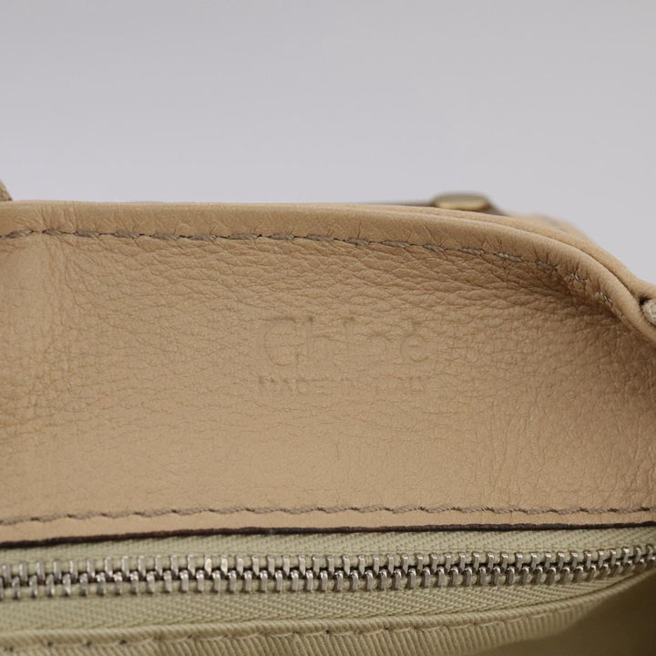 Chloe Paddington Hand Bag Leather Beige Silver am7427