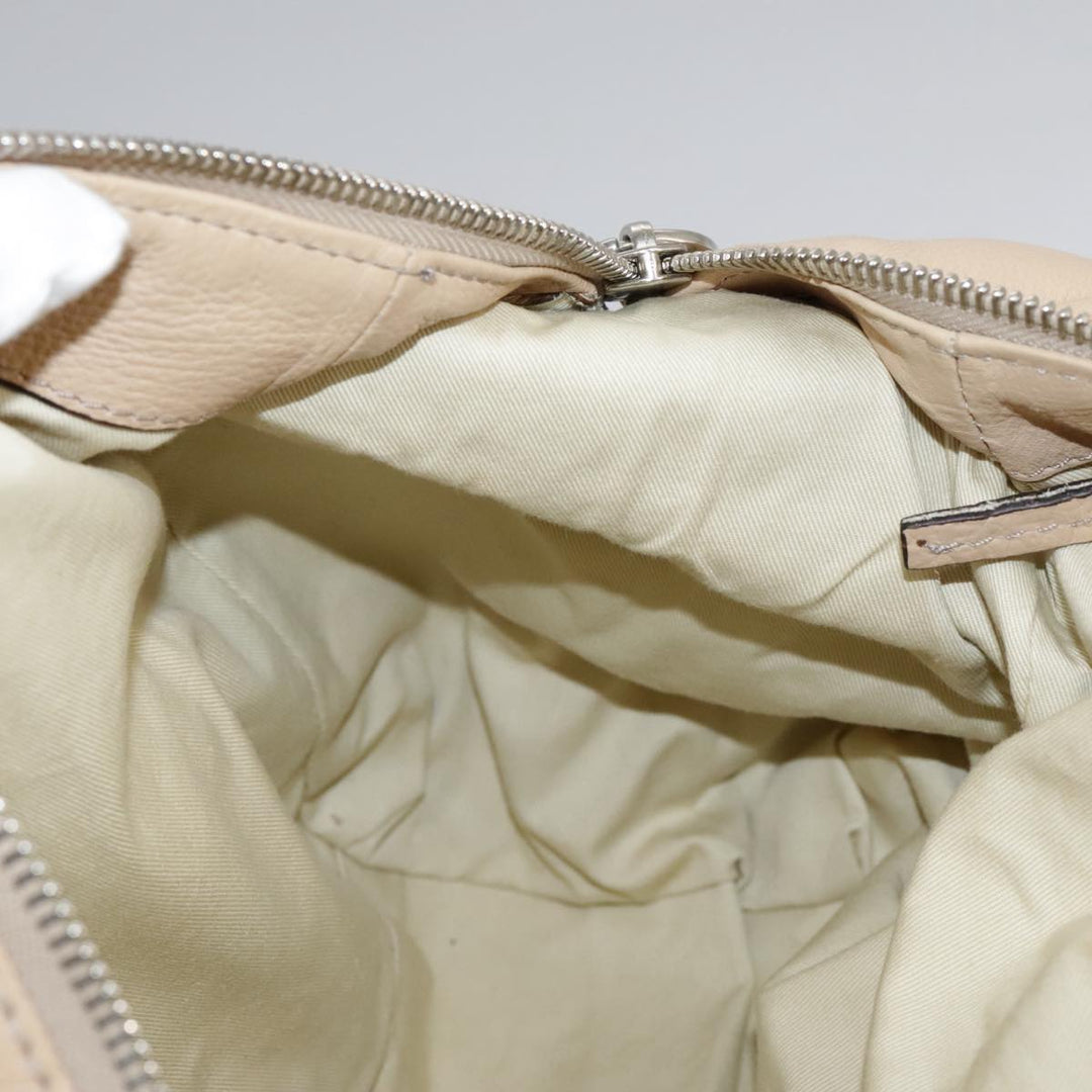 Chloe Paddington Hand Bag Leather Beige Silver am7427