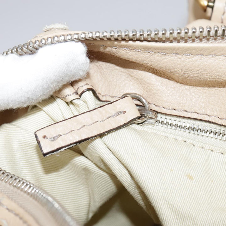 Chloe Paddington Hand Bag Leather Beige Silver am7427