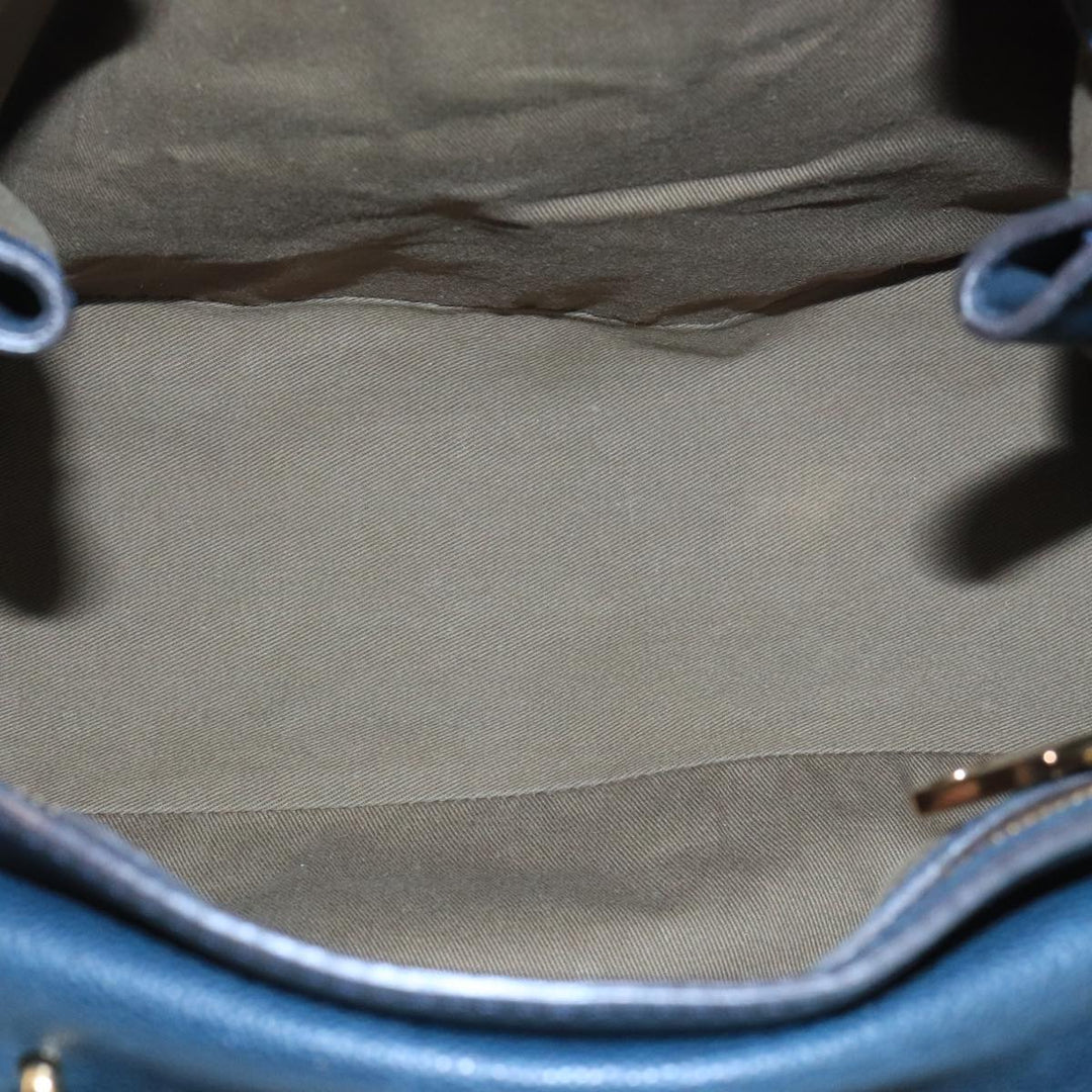 Chloe Elsie Hand Bag Leather 2way Navy Gold am7428