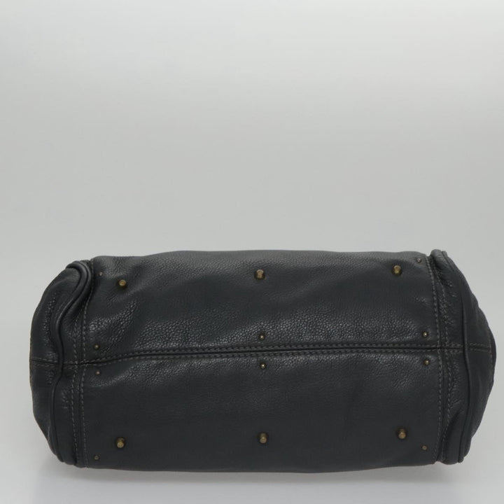 Chloe Paddington Hand Bag Leather Navy Gold Silver am7437
