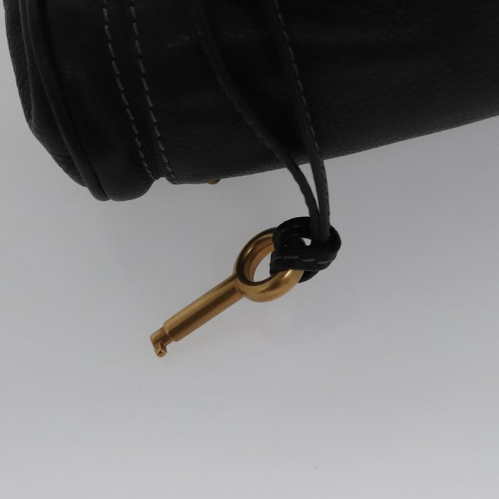 Chloe Paddington Hand Bag Leather Black Gold Silver am7438