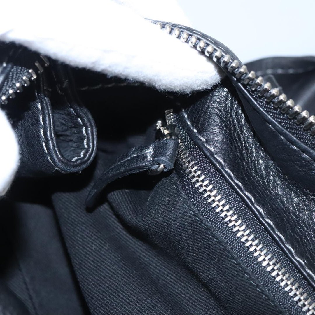 Chloe Paddington Hand Bag Leather Black Gold Silver am7438