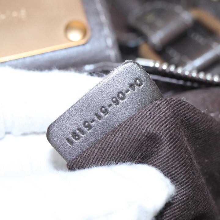 Chloe Paddington Hand Bag Leather Brown Gold Silver am7439