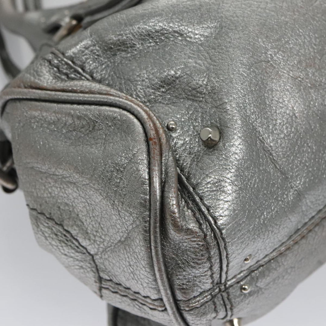Chloe Paddington Hand Bag Leather Silver Gold am7440