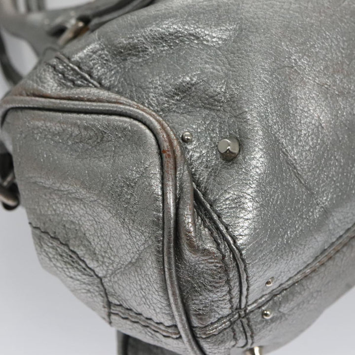 Chloe Paddington Hand Bag Leather Silver Gold am7440