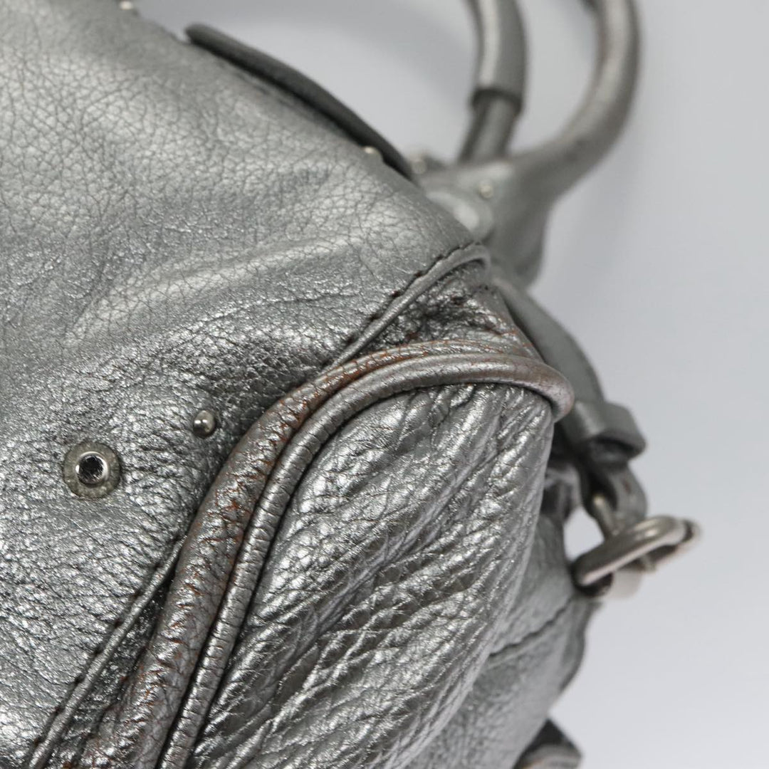 Chloe Paddington Hand Bag Leather Silver Gold am7440