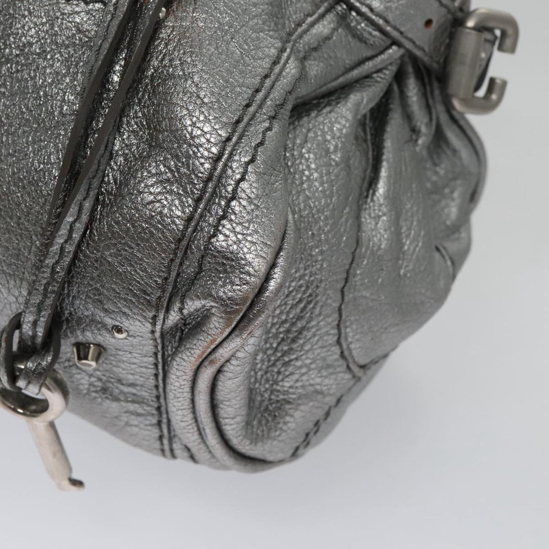 Chloe Paddington Hand Bag Leather Silver Gold am7440
