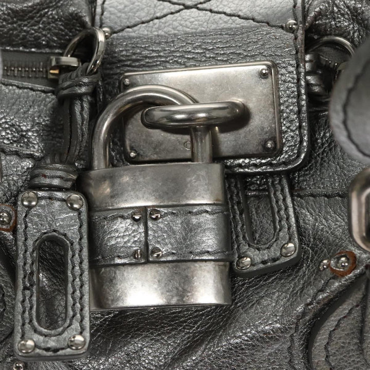Chloe Paddington Hand Bag Leather Silver Gold am7440