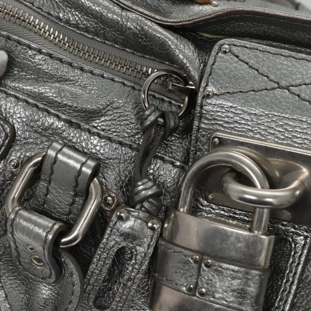 Chloe Paddington Hand Bag Leather Silver Gold am7440