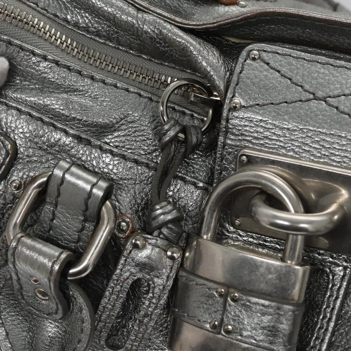 Chloe Paddington Hand Bag Leather Silver Gold am7440