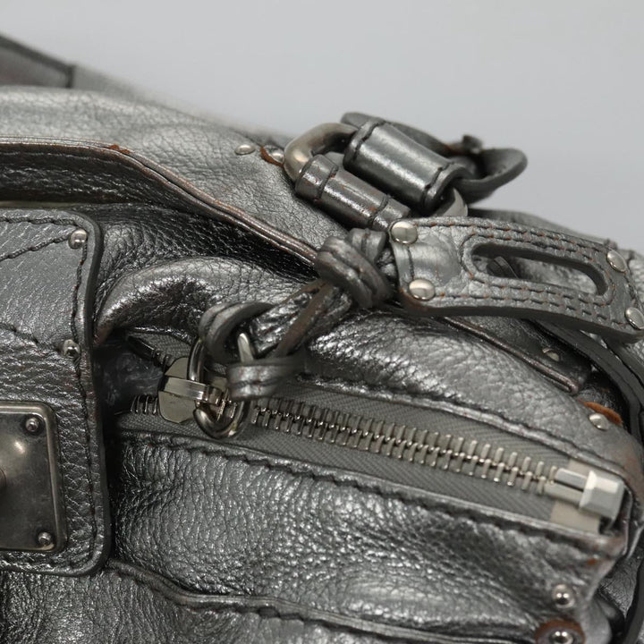 Chloe Paddington Hand Bag Leather Silver Gold am7440