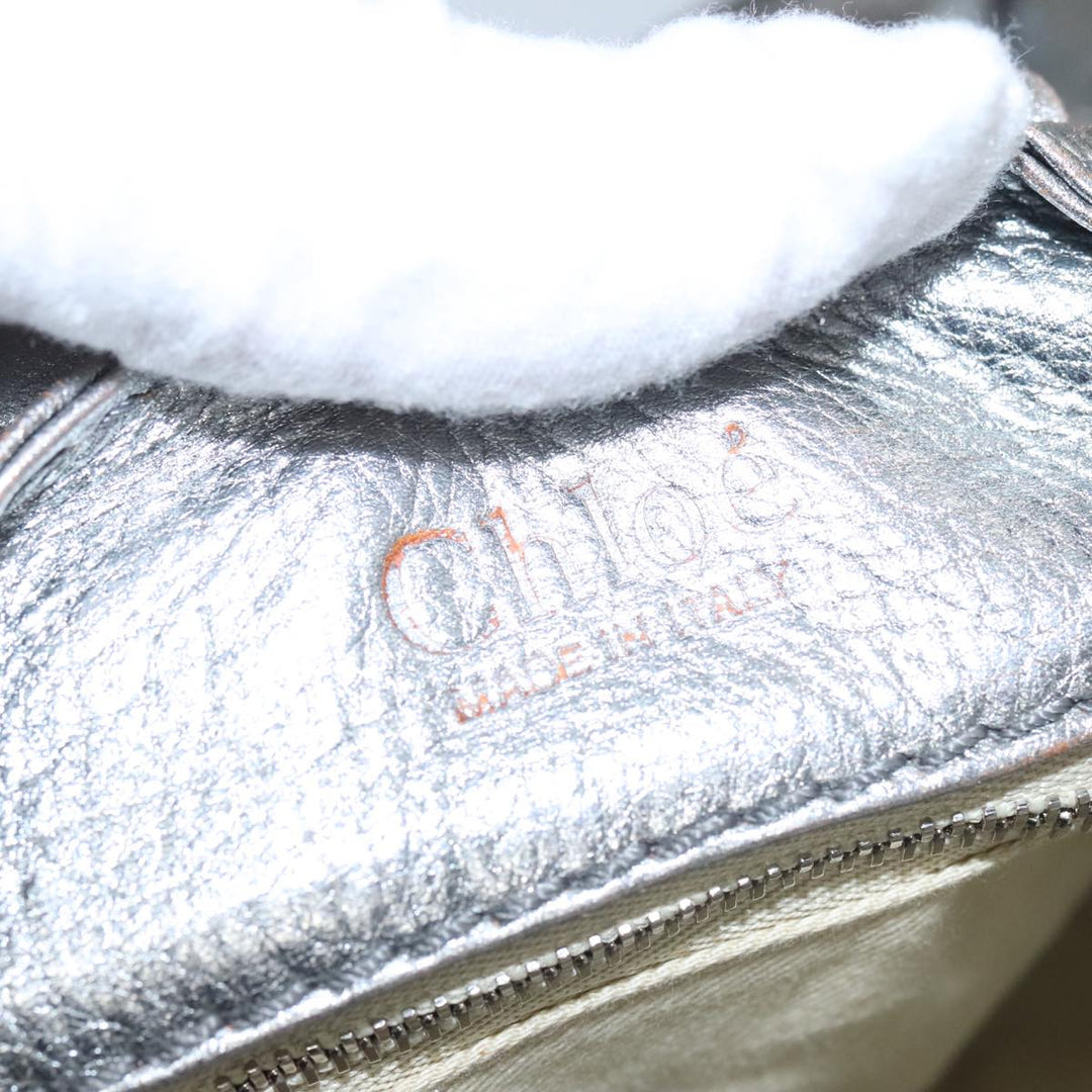 Chloe Paddington Hand Bag Leather Silver Gold am7440